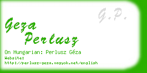 geza perlusz business card
